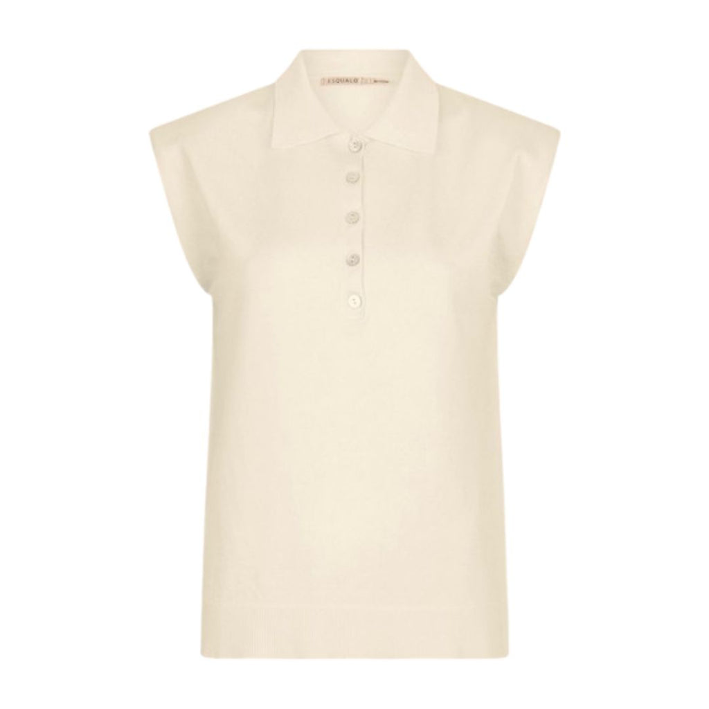Esqualo Polo Fine Knit Off White