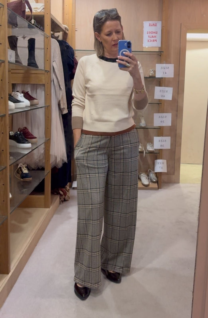 Surkana Straight Jacquard Pants Houndstooth