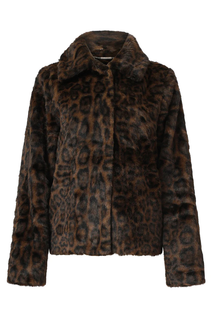 Smashed Lemon Brown/Black Fur Coat
