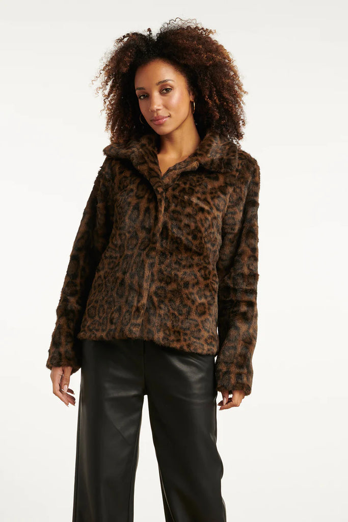Smashed Lemon Brown/Black Fur Coat