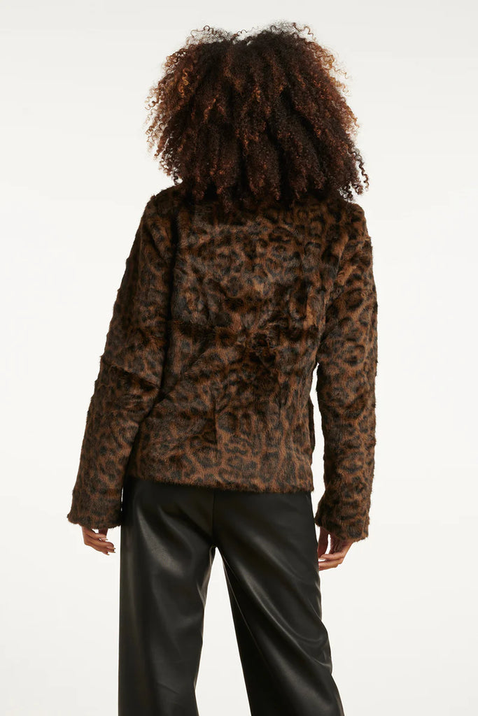 Smashed Lemon Brown/Black Fur Coat