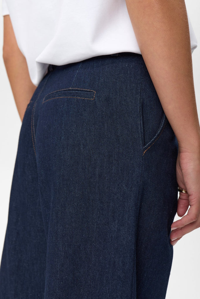 NÜMPH Belis Denim Long  Pants Dark Blue