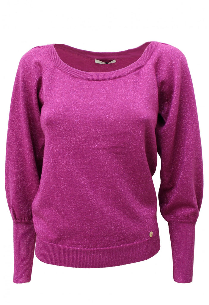 Fly Girl Malva Pink Glitter Knit Top