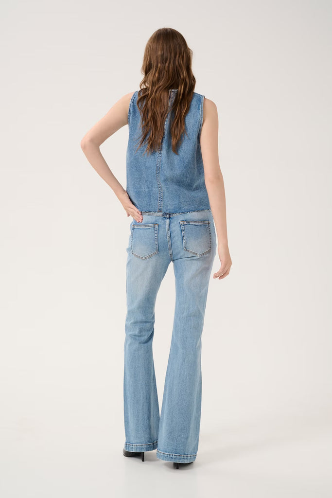 My Essential Wardrobe Dango High Waist Bootcut Light Blue Retro Wash