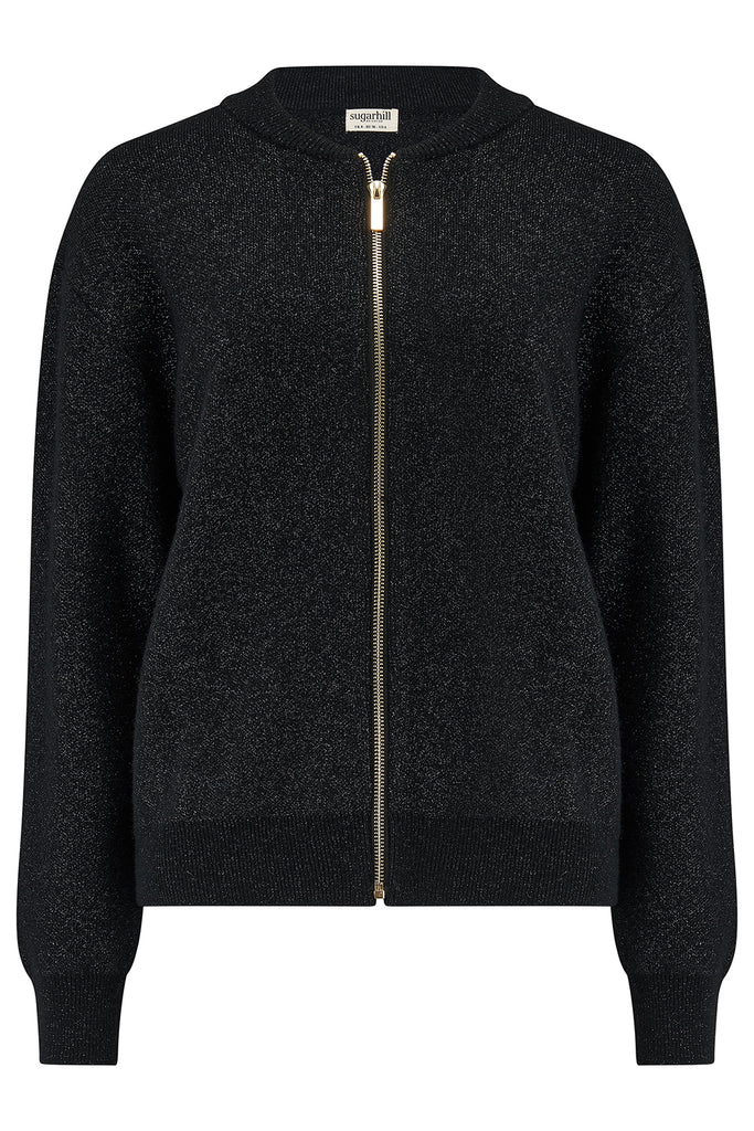 Sugarhill Solana Knitted Bomber Black Sparkle