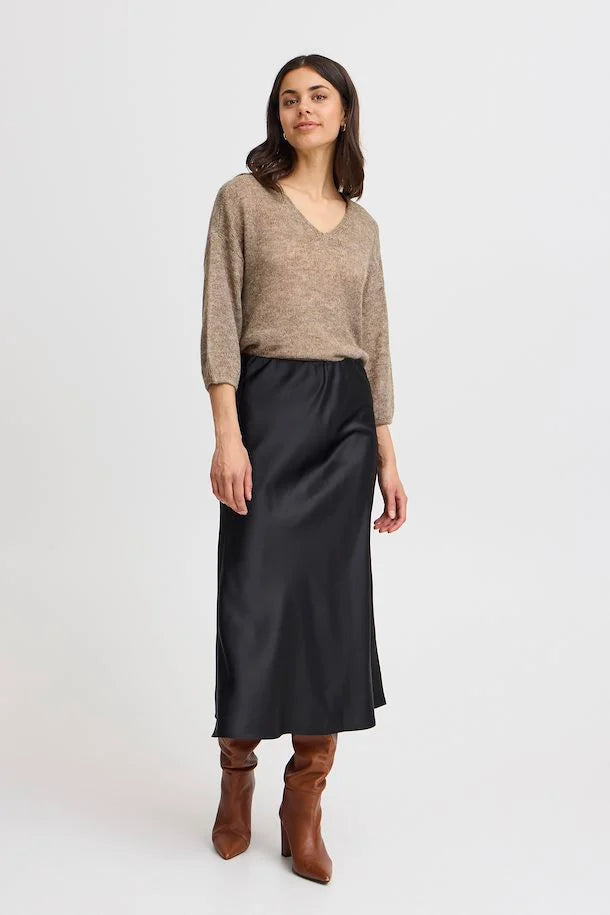 Fransa Nata Black Skirt