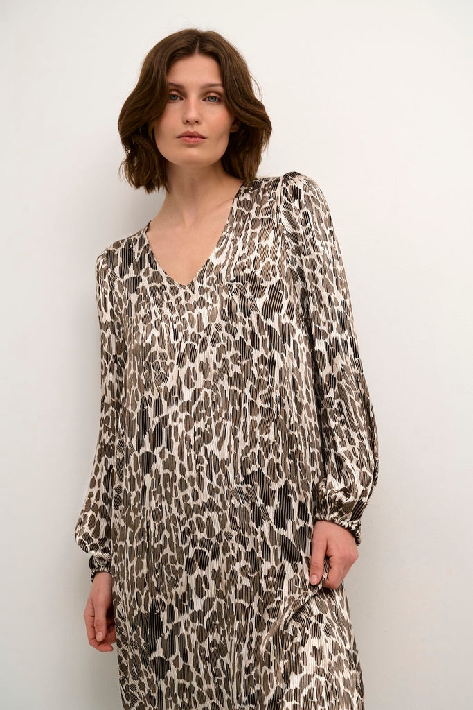 Karen By Simonsen Jess Leopard Black Print Dress