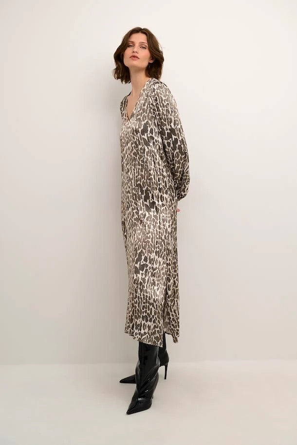 Karen By Simonsen Jess Leopard Black Print Dress