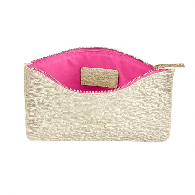 Katie Loxton Hey Beautiful Pouch Gold