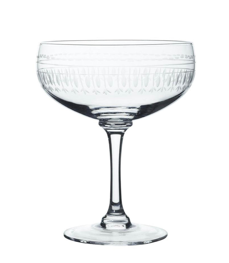 The Vintage List Set of Four Crystal Cocktail Glasses with Oval Design
