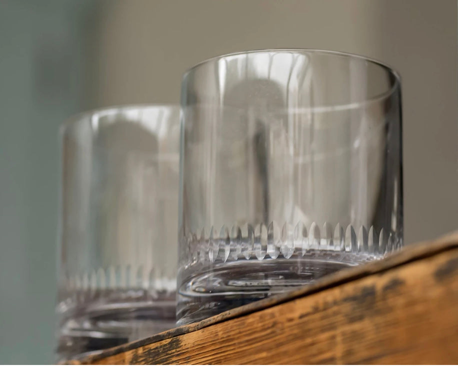 The Vintage List Pair of Whiskey Glasses with Spear Design